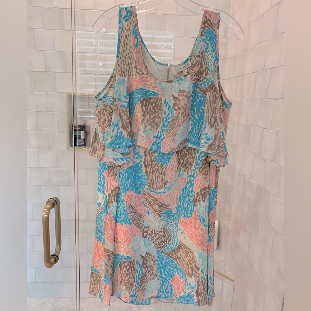 NWT Annie Griffin Ansley Mini Dress. Pastel Print. Size large.